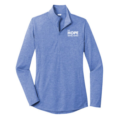 Mt. Hope Family Center Print on Ladies PosiCharge ® Tri Blend Wicking 1/4 Zip Pullover Thumbnail