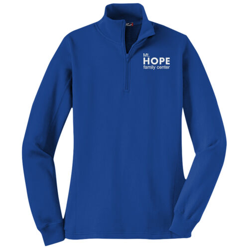 Mt. Hope Family Center Embroidered Ladies 1/4 Zip Sweatshirt Thumbnail
