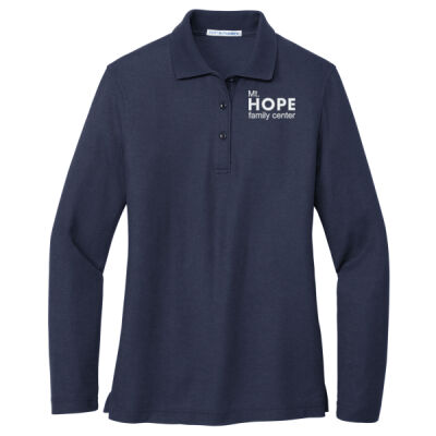 Mt. Hope Family Center Embroidered Ladies Silk Touch Long Sleeve Polo Thumbnail