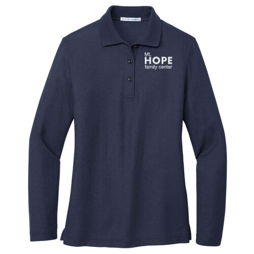 Mt. Hope Family Center Embroidered Ladies Silk Touch Long Sleeve Polo Thumbnail
